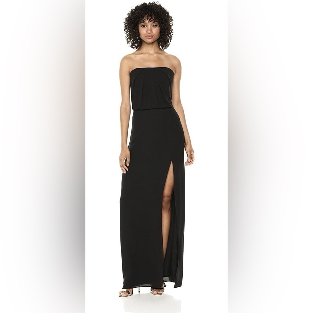 Halston Heritage Black Strapless Gown